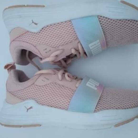 Girls Puma Pink Soft Foam Optimal Comfort Sneakers sz 4.5 - Picture 2 of 7